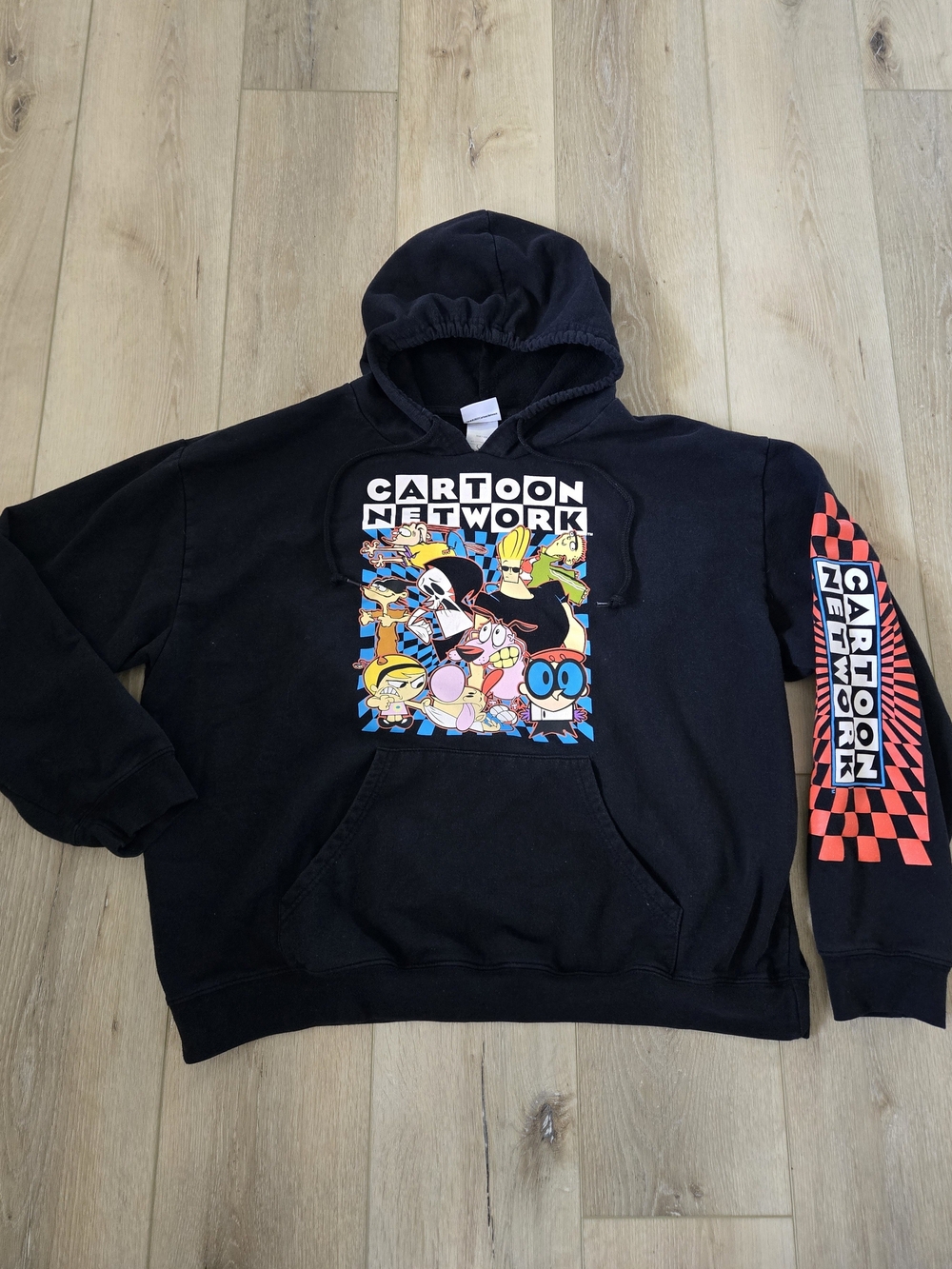 Official Cartoon Network Retro Character Mashup Black Hoodie Men's XXL